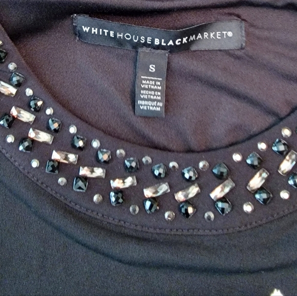 WHBM B&W Shift Dress Wt Bck Detailing Size Small - Picture 3 of 3